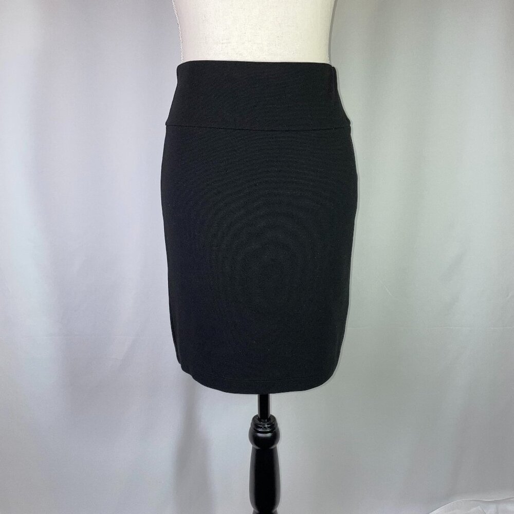 Eileen Fisher Classic Pencil Skirt Mini Black Pull On Style Ponte Knit Size XS